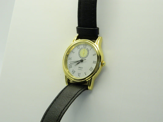 Zacci Faux Power Reserve Gold Tone Vintage Wat image 2