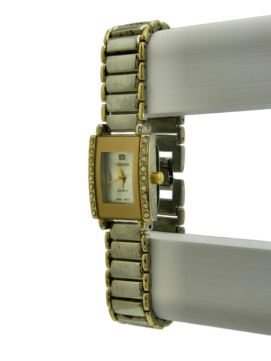 Geneva Vintage Style Two Tone Quartz Watch image 2