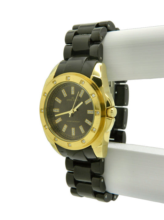 Annie Klein Chocolate On Gold Tone Quartz Watch image 2