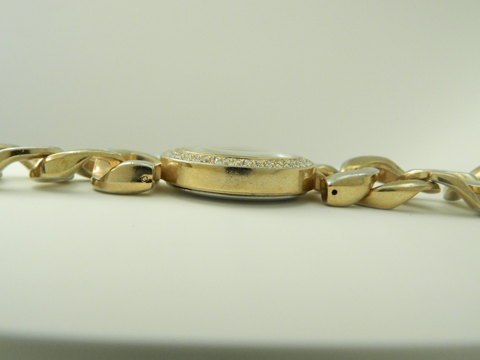 Iced Out Rose Gold Tone Chain Link Quartz Watch image 3