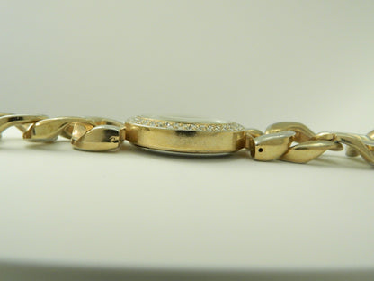 Iced Out Rose Gold Tone Chain Link Quartz Watch image 3