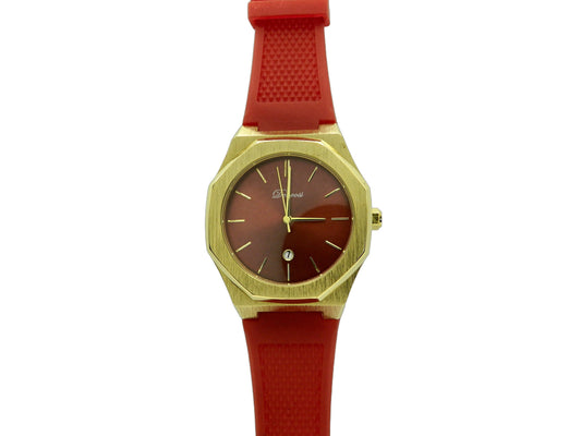 Denvosi Red On Gold Date Quartz Watch image 1