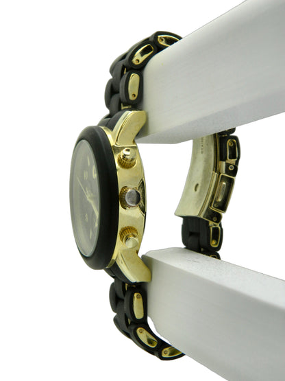 Generic Black On Gold Tone Quartz Watch image 3