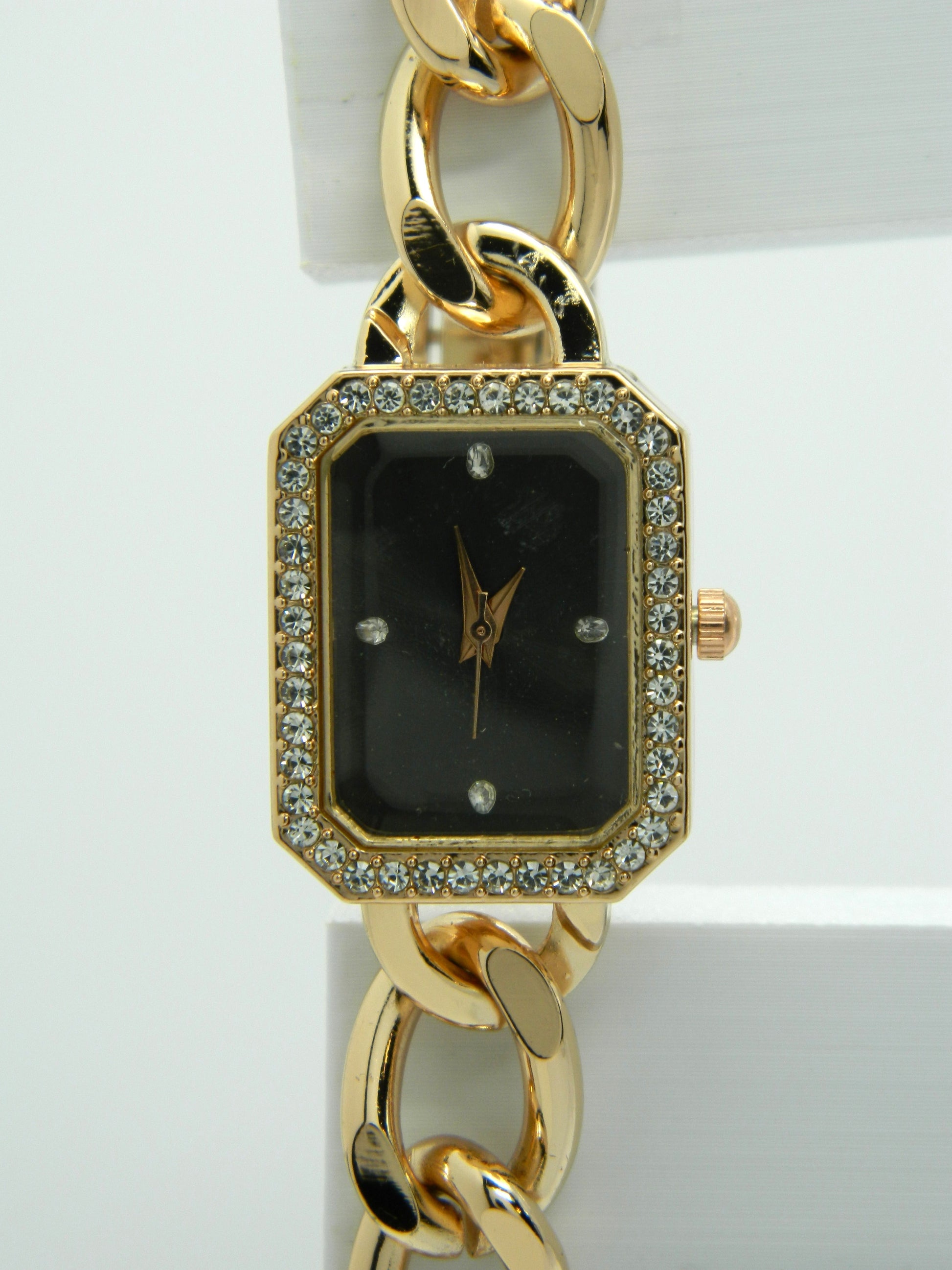 Rose Gold Tone Iced Quartz Watch image 4