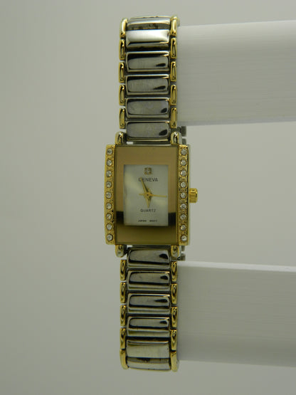 Geneva Vintage Style Two Tone Quartz Watch image 1