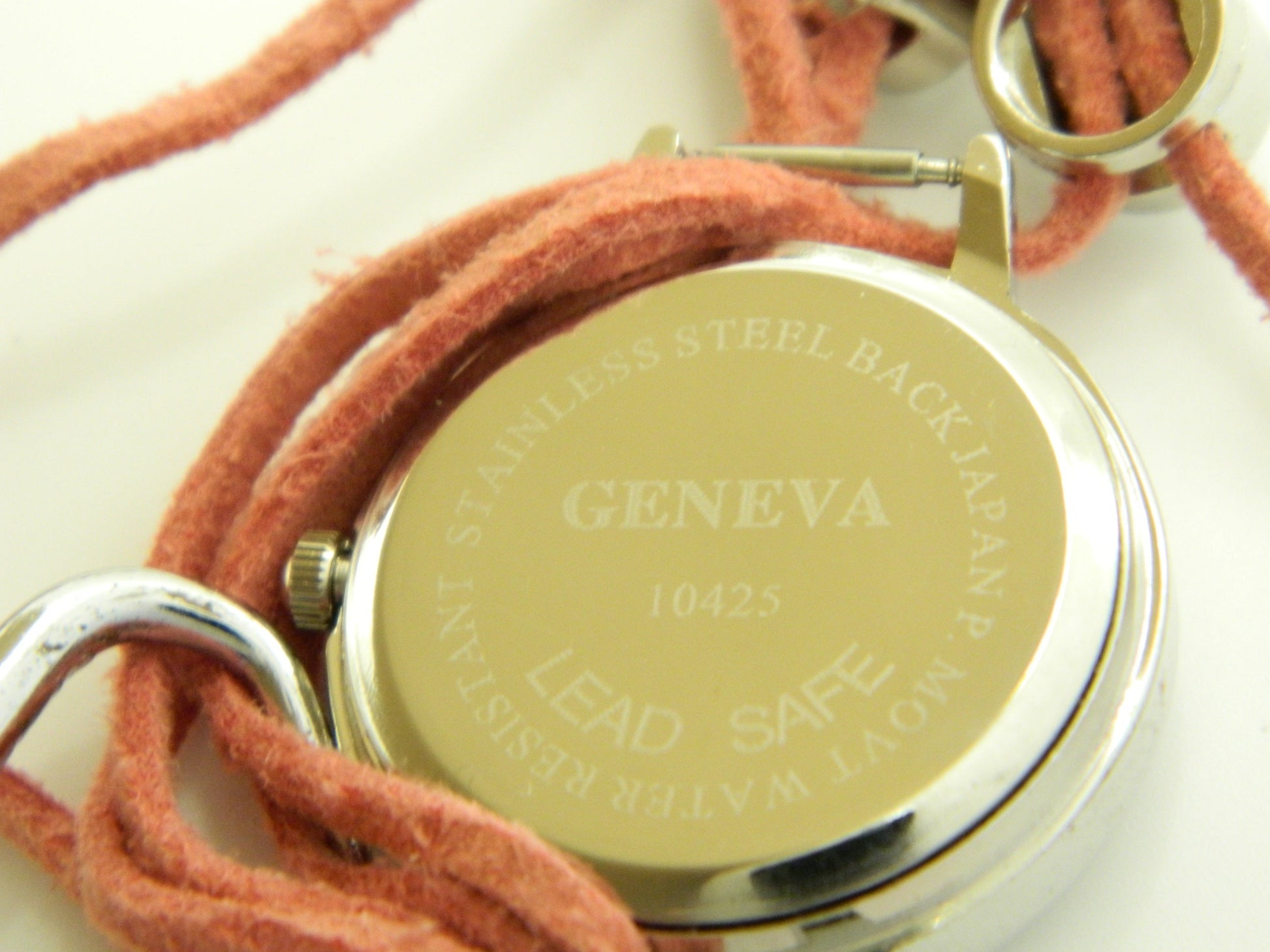 Geneva Pink Leather Lace Quartz Watch image 5