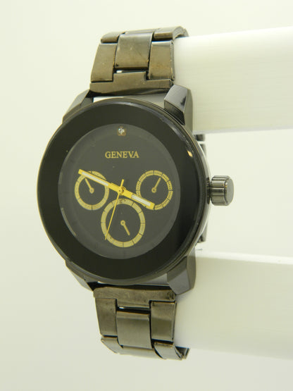 Geneva Faux Chrono Mens Quartz Watch image 2